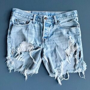 Women's Hollister Distressed Cutoff Jean Shorts | Size 34 (12-14)  |‎ Y2K 90s